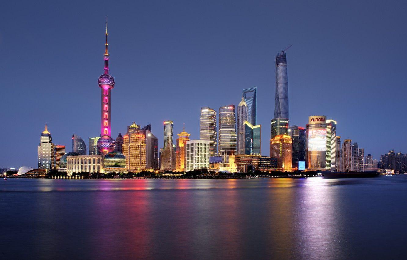 1332x850 Wallpaper river, horizon, China, Shanghai, Oriental Pearl Tower