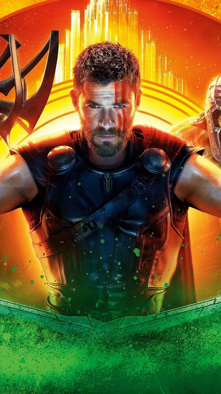 750x1334 Download 750x1334 Thor: Ragnarok, Hulk, Loki Wallpaper for iPhone
