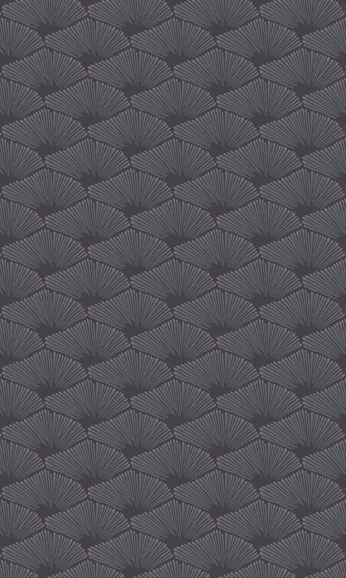 1200x2000 Dark Grey Minimalist Art Deco Fan Geometric Wallpaper R8123