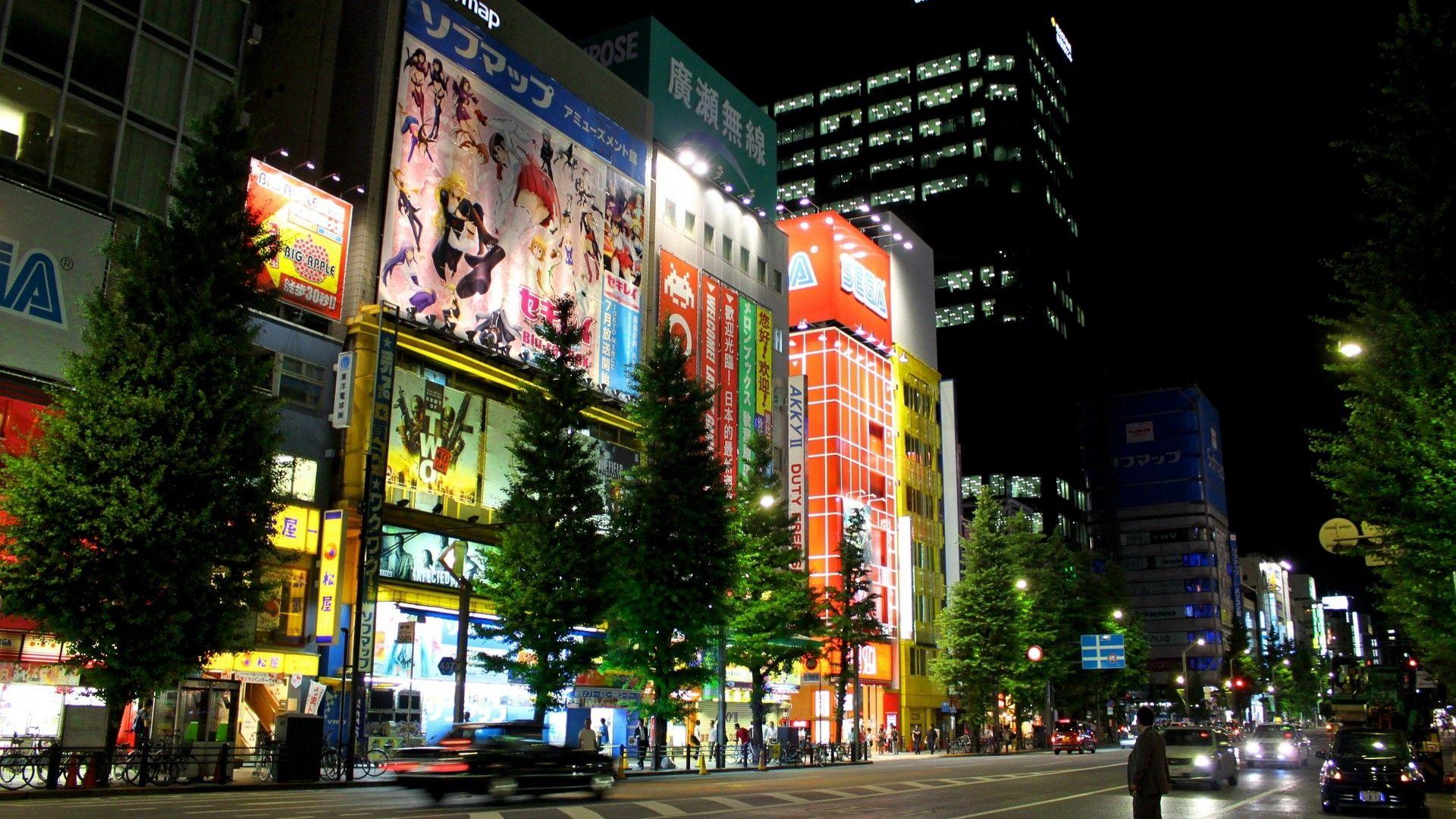 1920x1080 Download wallpaper 1920x1080 japan, tokyo, evening, city, street HD