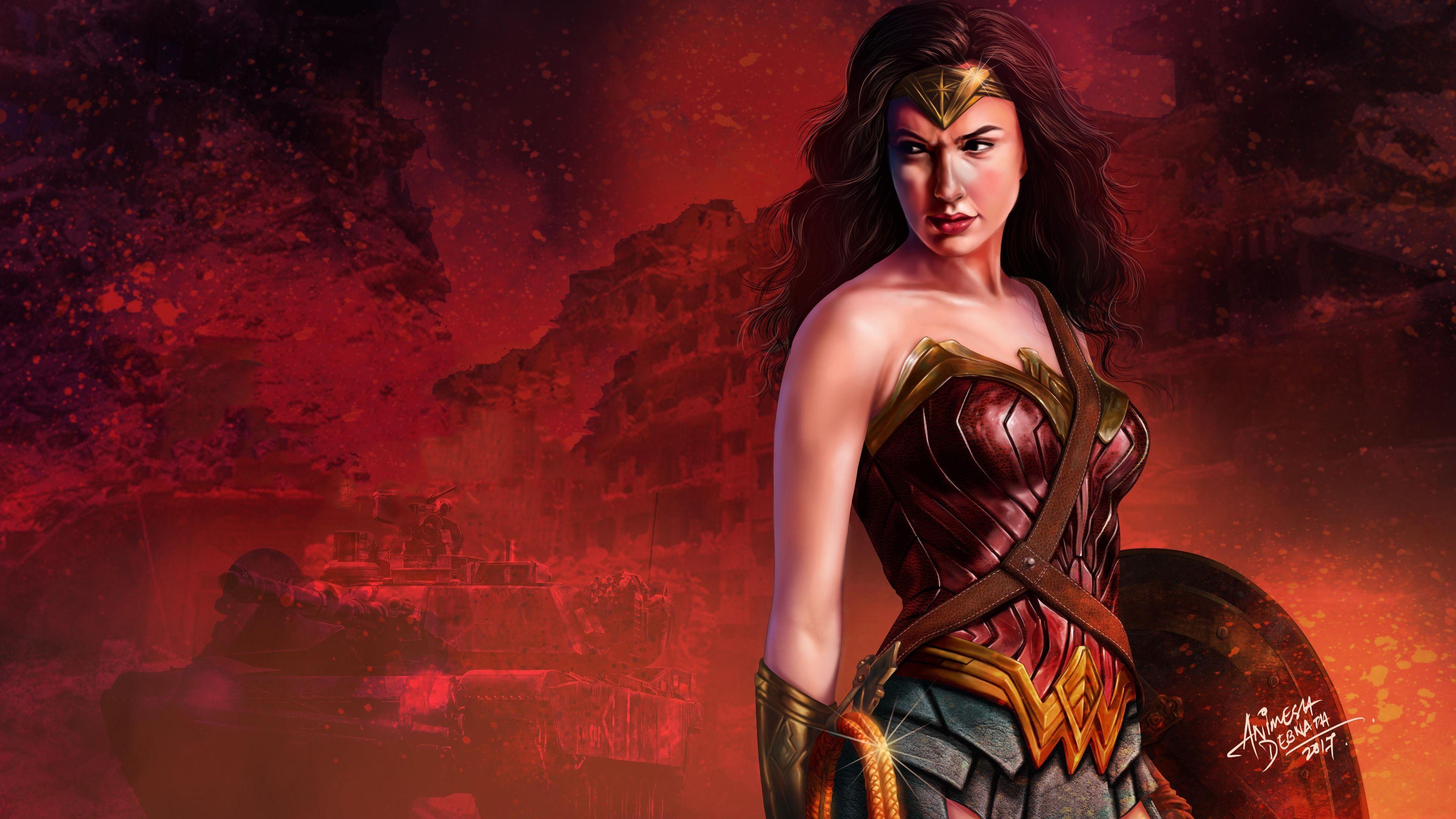 3840x2160 Wonder Woman 5k Gal Gadot Art Wallpaper Woman Background