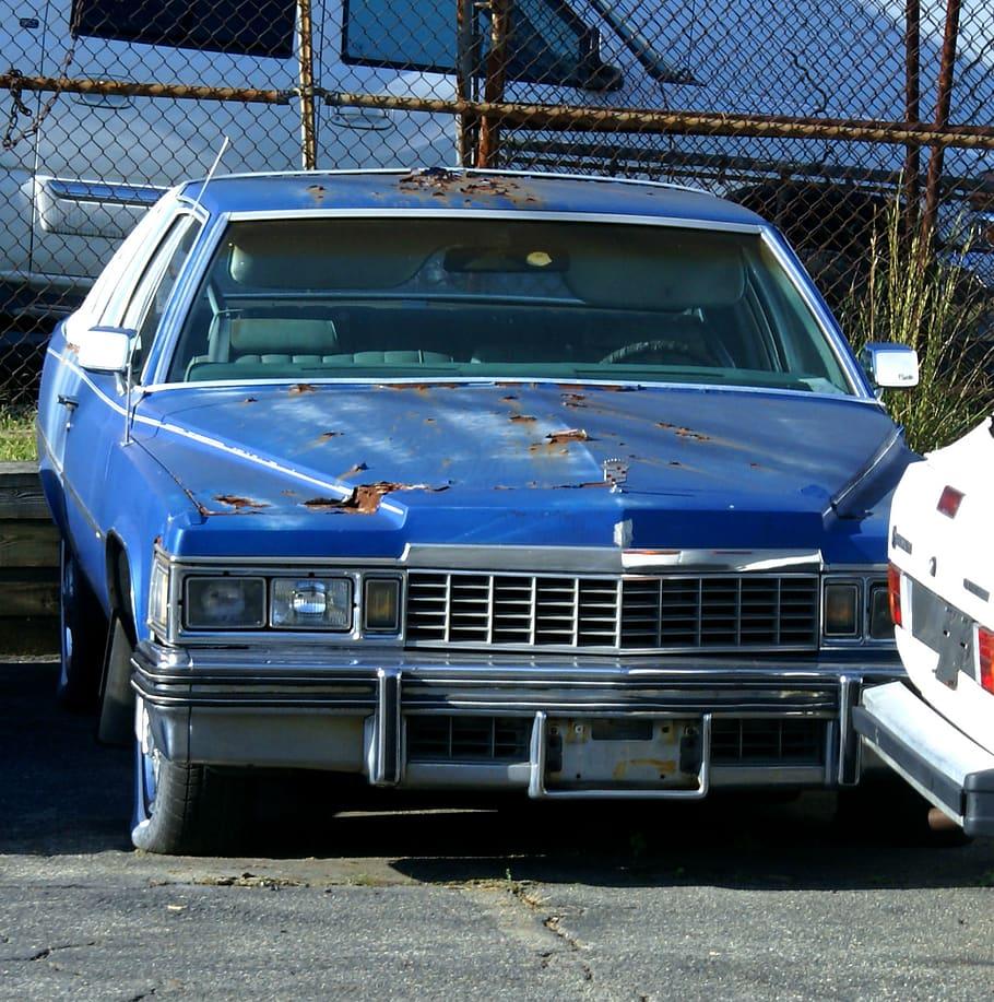 910x917 HD wallpaper: blue, suburban, vintage, old, car, mode