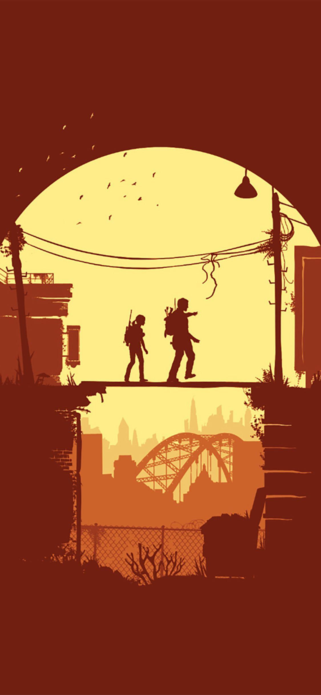 1125x2436 Joel and Ellie The Last Of Us Minimal iPhone XS, iPhone