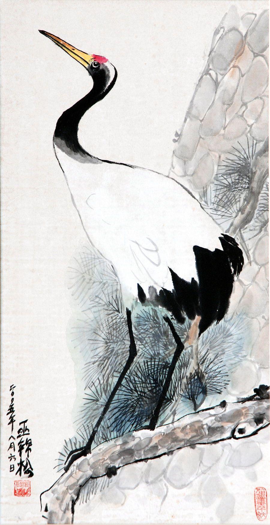900x1746 Top Drawings Of White Cranes Wallpaper. Birds and other