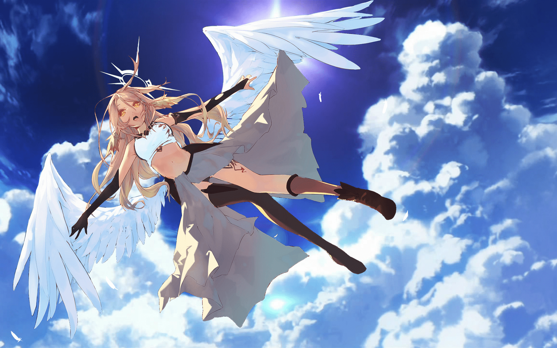 1920x1200 #Jibril, #anime girls, #No Game No Life, #wings wallpaper