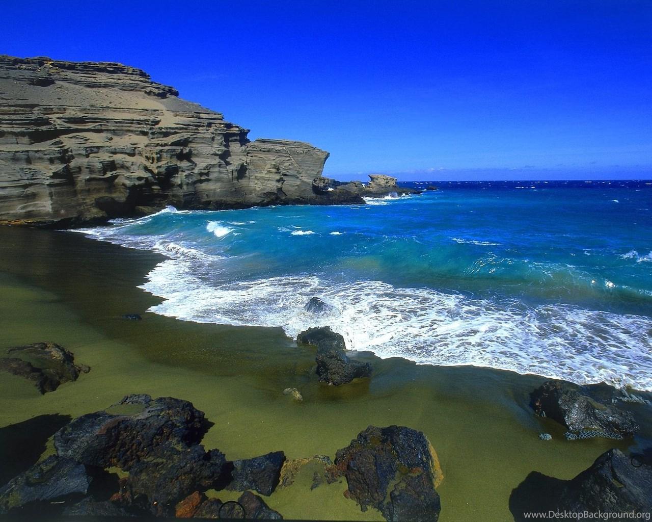 1280x1024 Green Beach Big Island Wallpaper Desktop Background