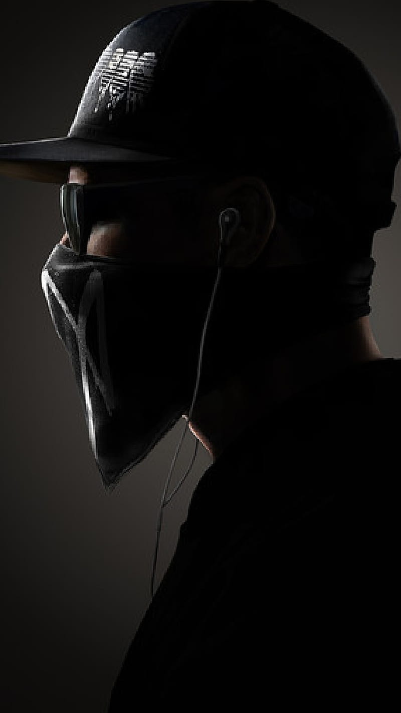 800x1422 Marcus, dark, dogs, hacker, hat, man, scarf, sunglasses, watch, watcogs, HD phone wallpaper