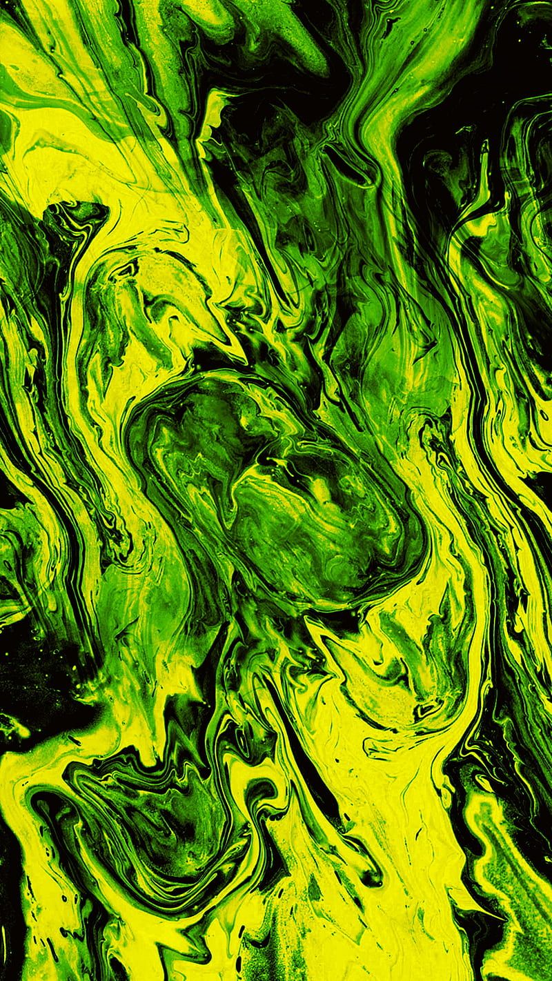800x1422 Toxic Abstract Pattern, green, Fluids, acid, black, desenho, graphic, illustration, HD phone wallpaper