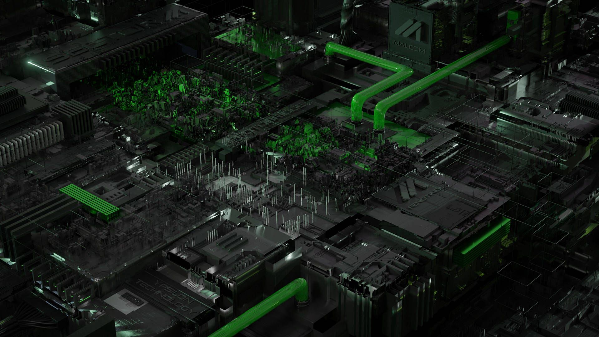 1920x1080 Download Processor Chip Acid Green Wallpaper