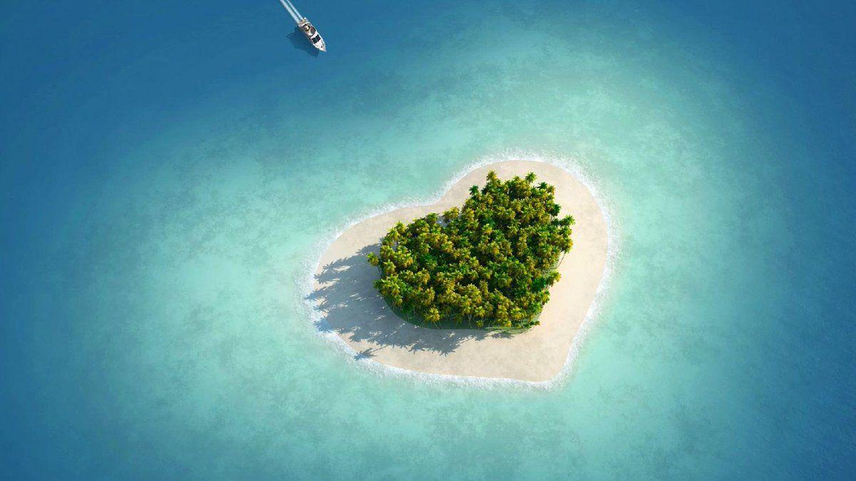 1200x675 Just HD Wallpaper - #love #heart #ocean #island
