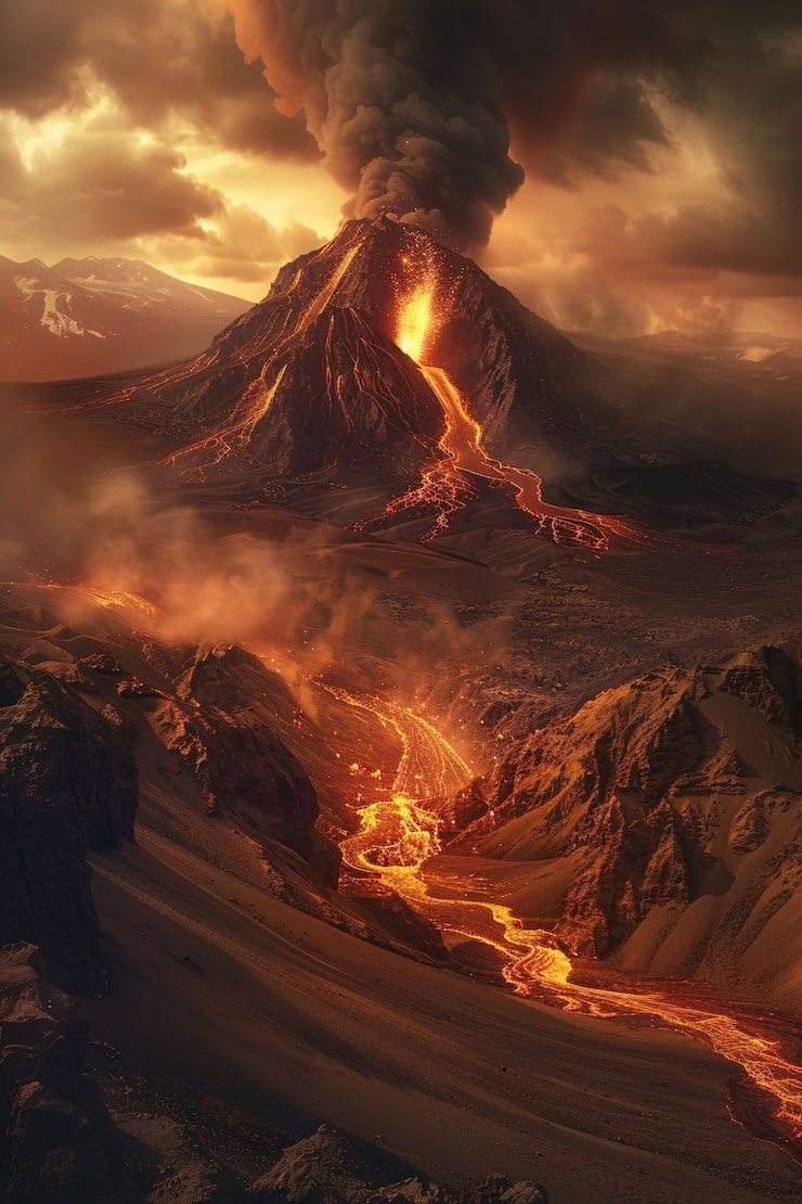 740x1110 Volcanic eruption close up Image