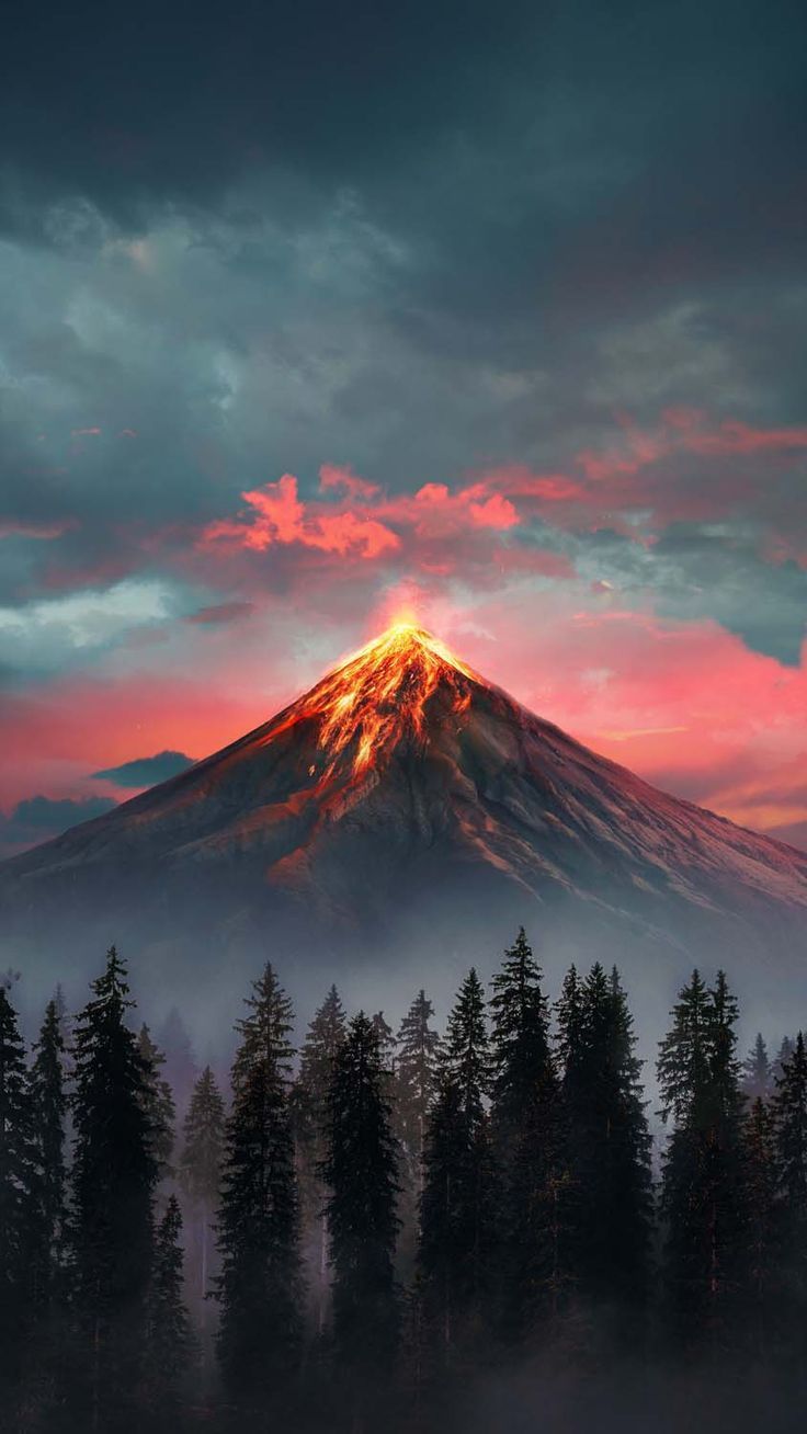 736x1308 Volcano Eruption iPhone Wallpaper HD