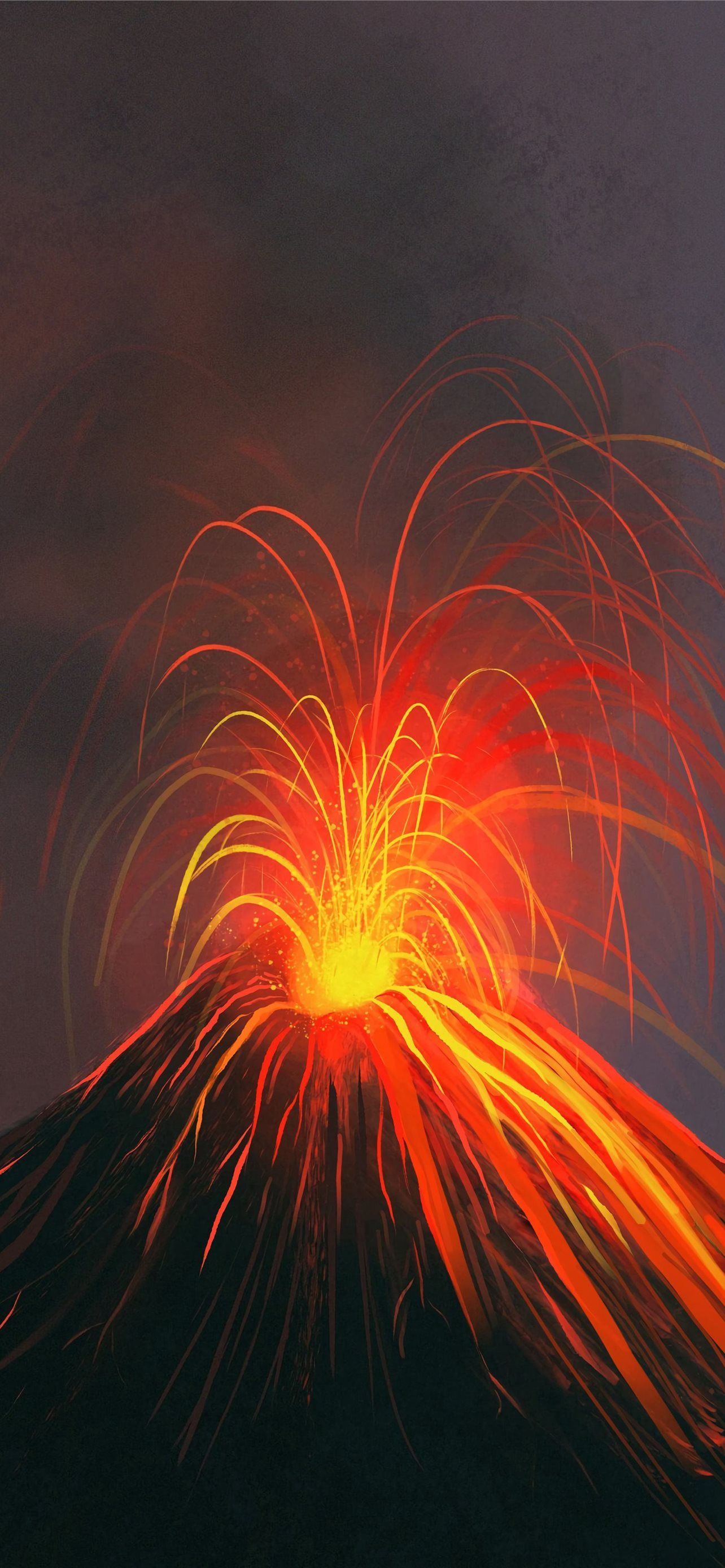 1284x2778 volcano eruption art samsung galaxy s4 s5 note son. iPhone Wallpaper Free Download