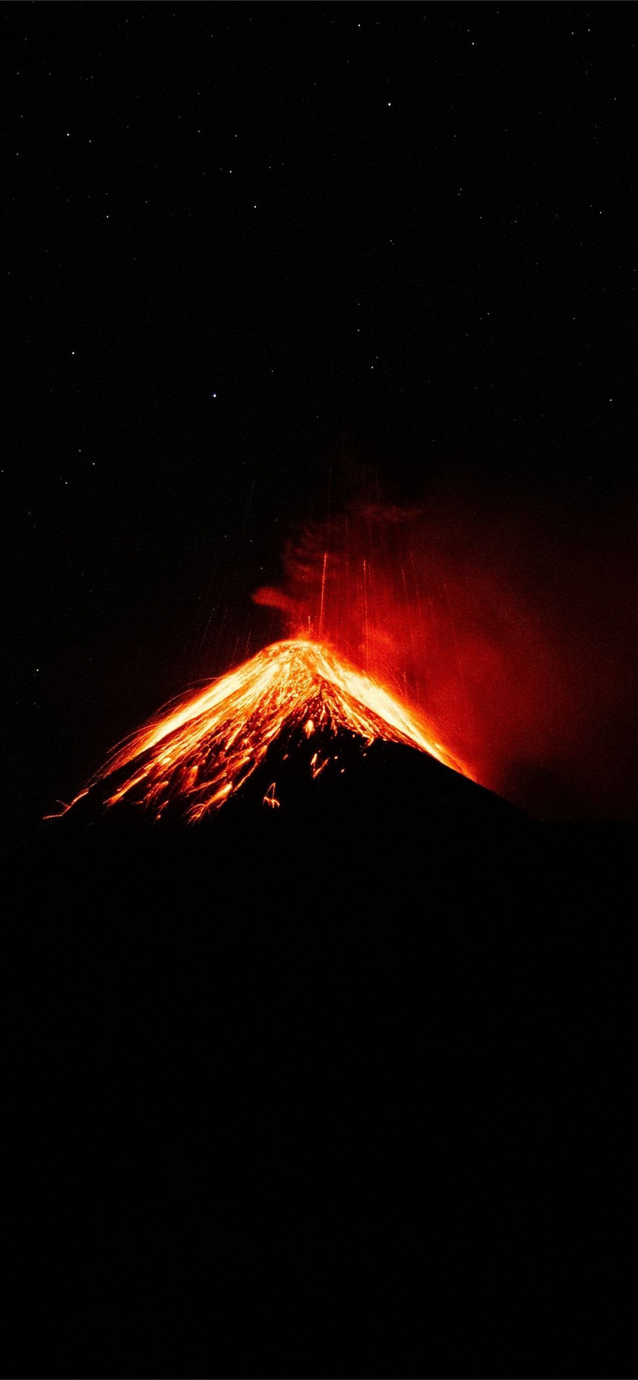 1284x2778 Minimal peak on fire Volcano iPhone Wallpaper Free Download