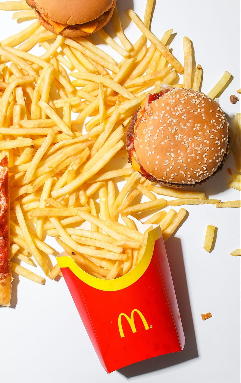 800x1273 Burger and fries, breakfast, chips, dinner, fires, french fries, hamburger, lunch, HD phone wallpaper
