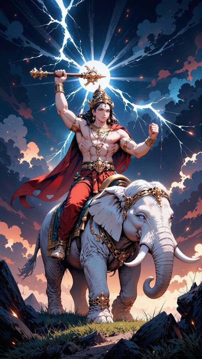 700x1244 Lord indra image with majestic spiritual vibes