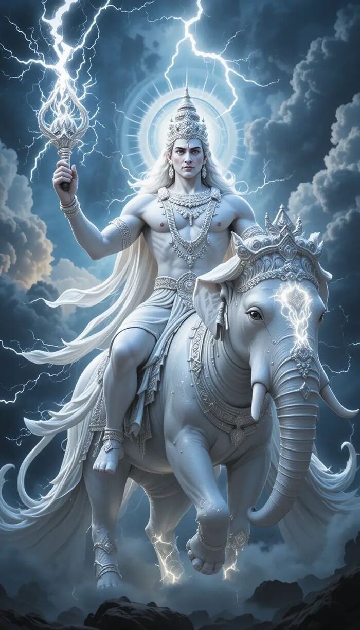 700x1225 Divine glory captured in powerful Lord Indra image