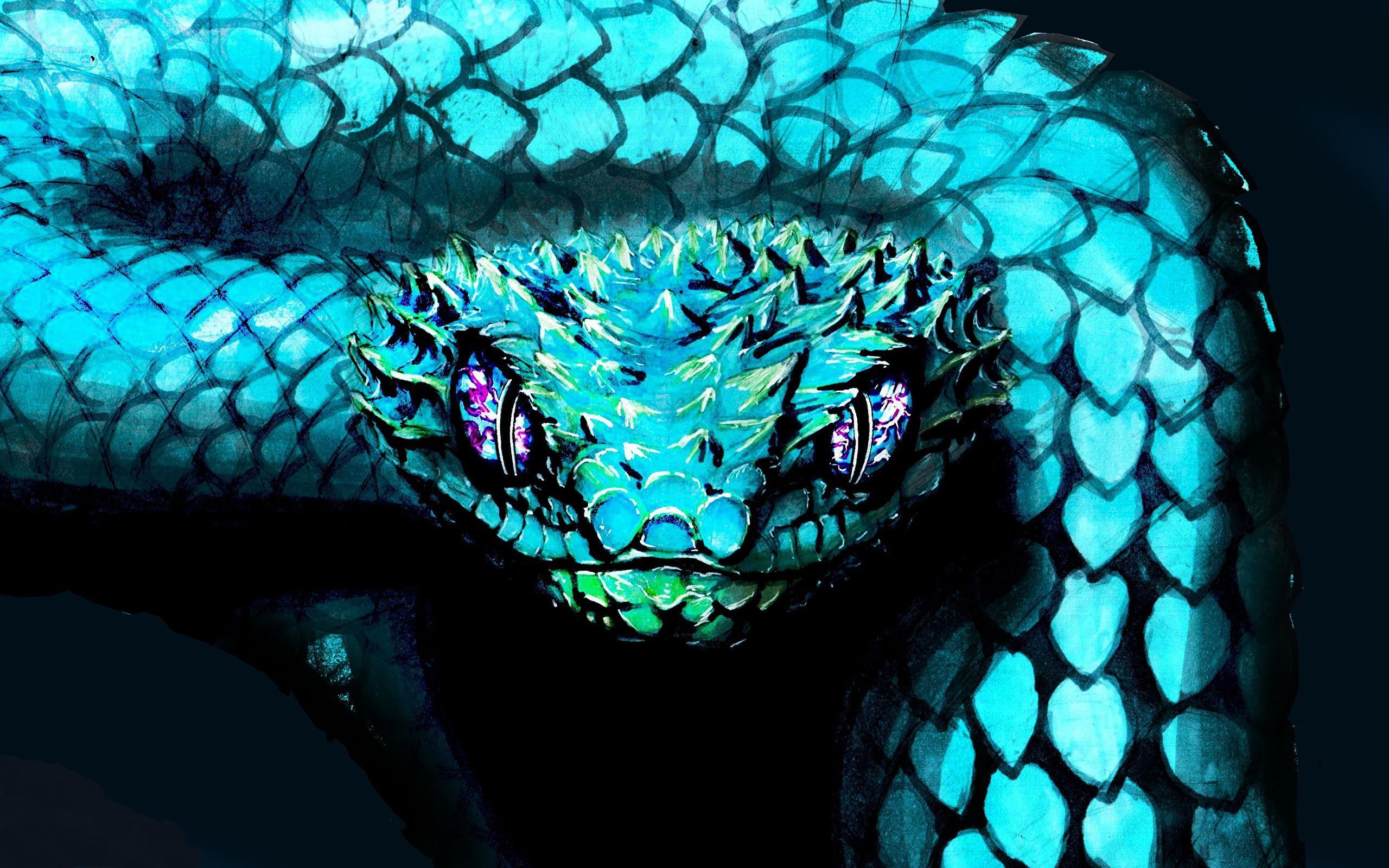2560x1600 Blue Pit Viper Wallpaper