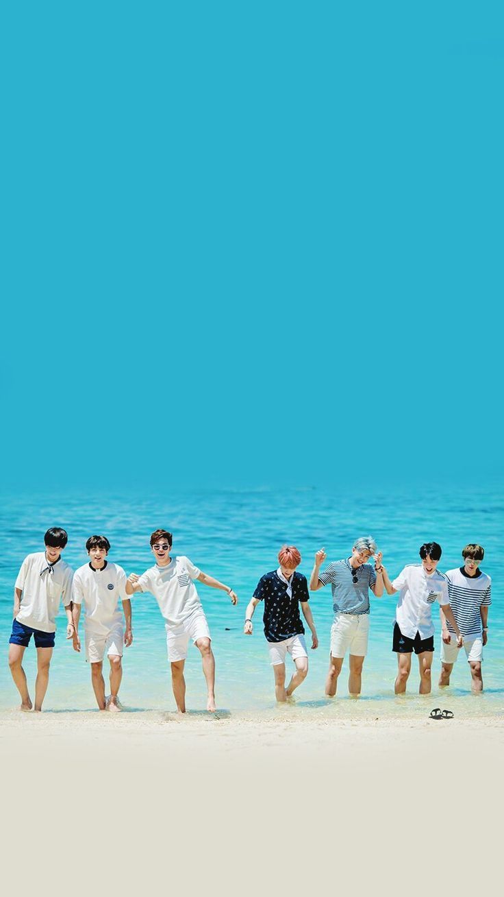 736x1309 BTS wallpaper BTS summer beach Blue