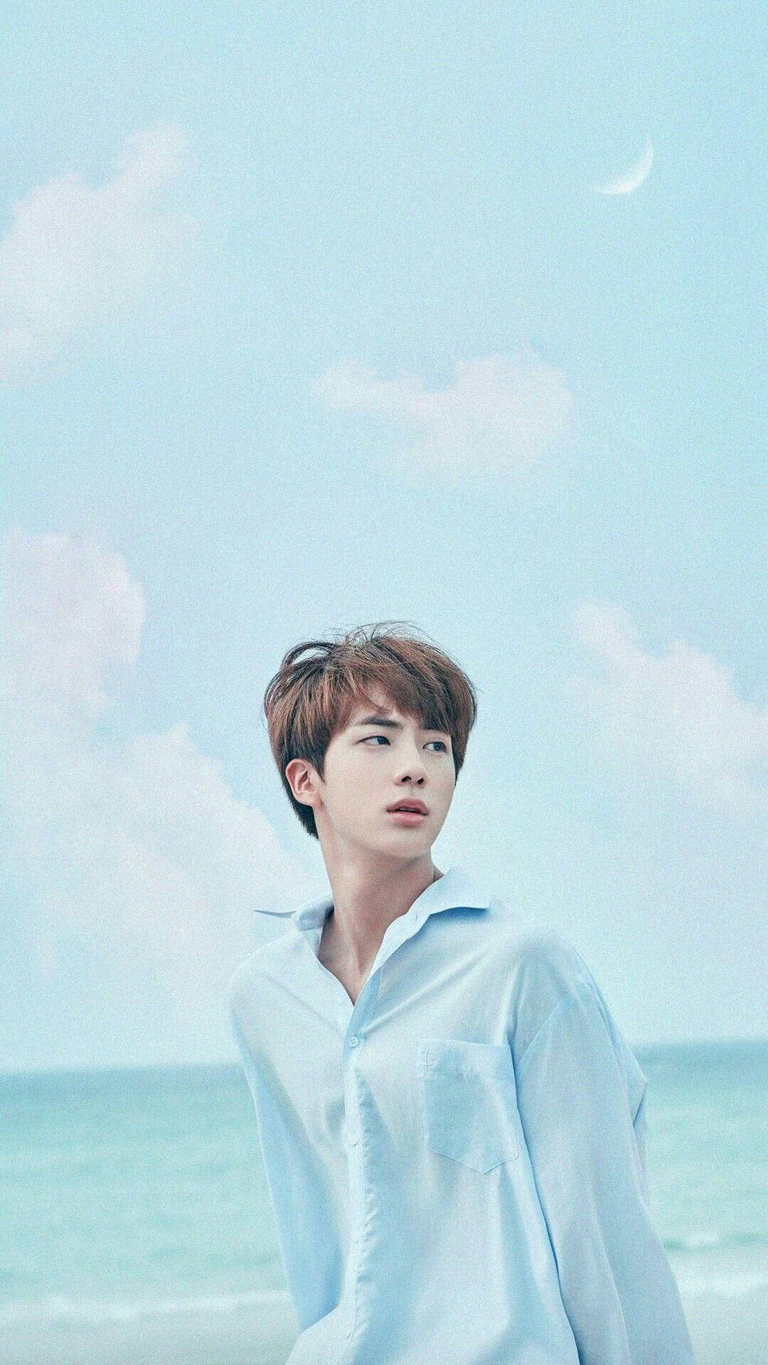 1080x1920 Download BTS Jin In The Beach Wallpaper
