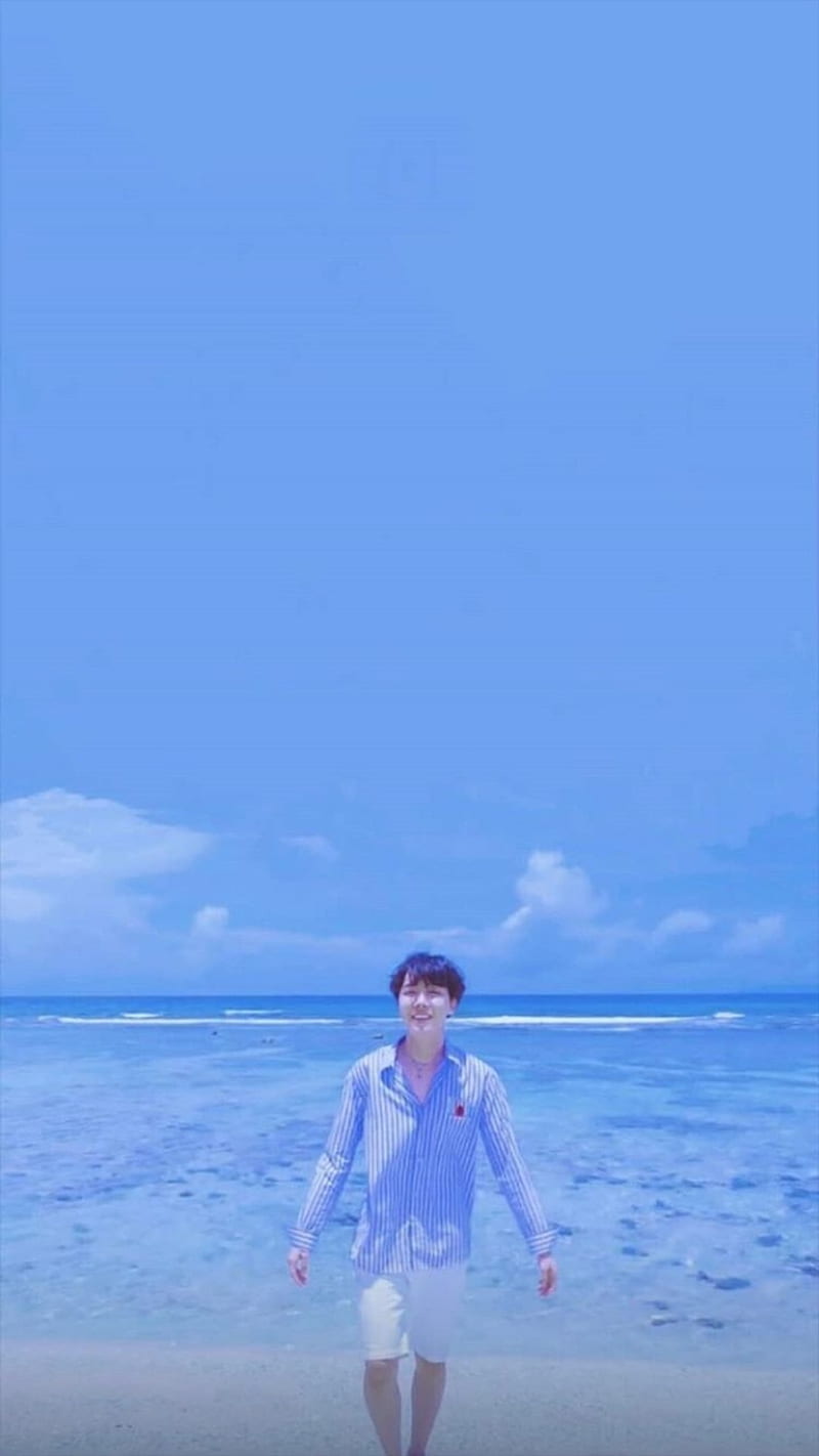 800x1422 Jhope Beach, alone, army, beach, blue, bts, jhope, kpop, HD phone wallpaper