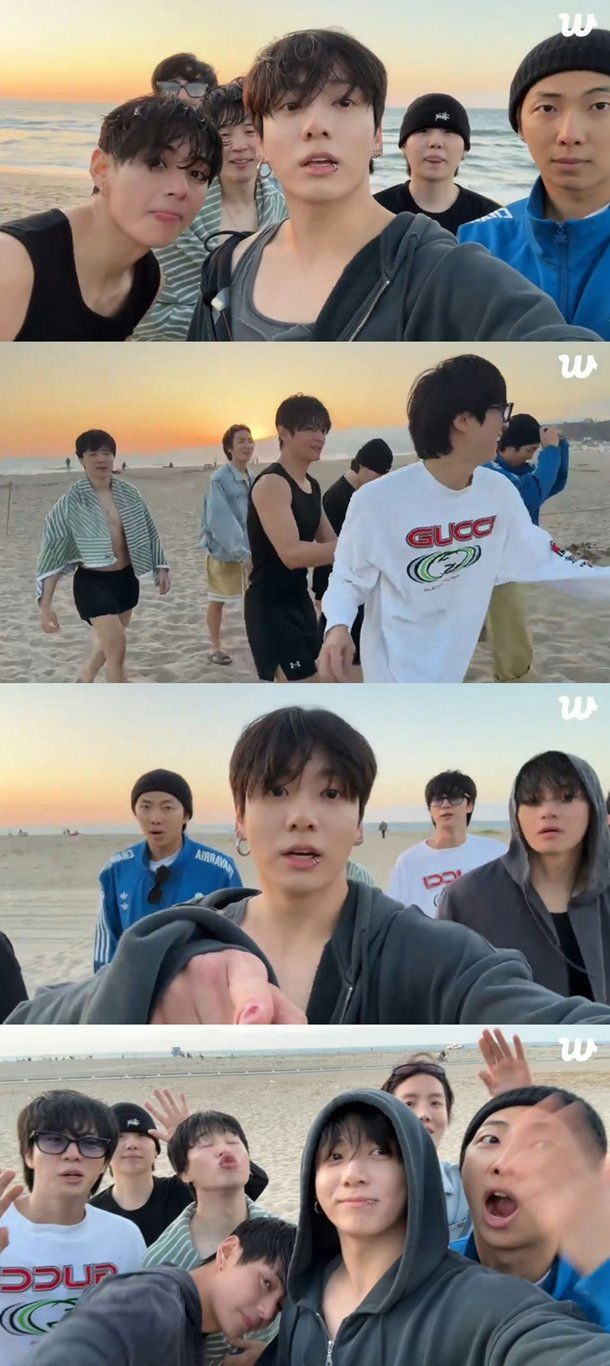 610x1366 Fans Are In Tears As BTS Members Reunite and Goof Off at LA Beach in Surprise Live Broadcast