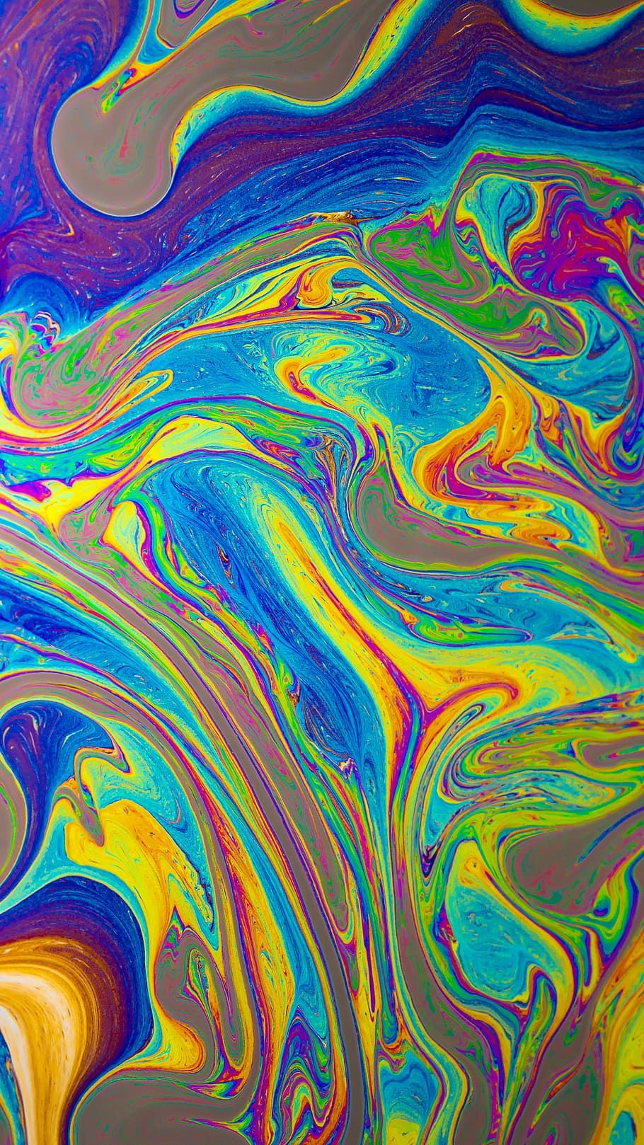 910x1618 HD wallpaper: multicolored painting, macro, wallpaper, fineart, abstract, rainbow
