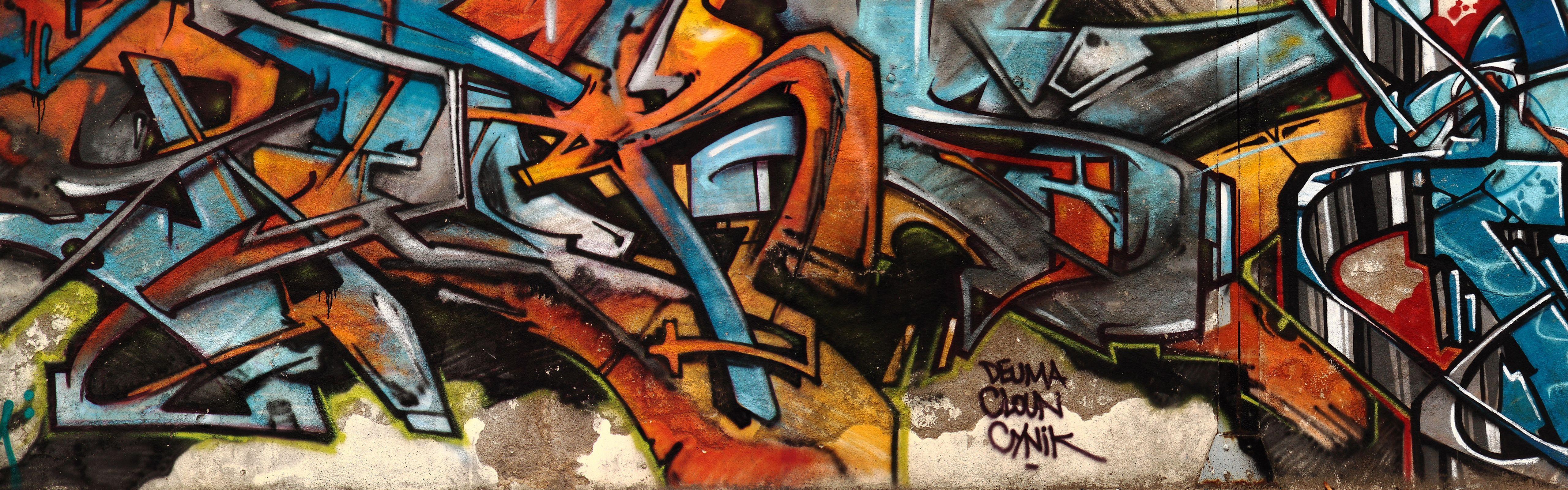 Hình nền màn hình kép 5120x1600 Graffiti