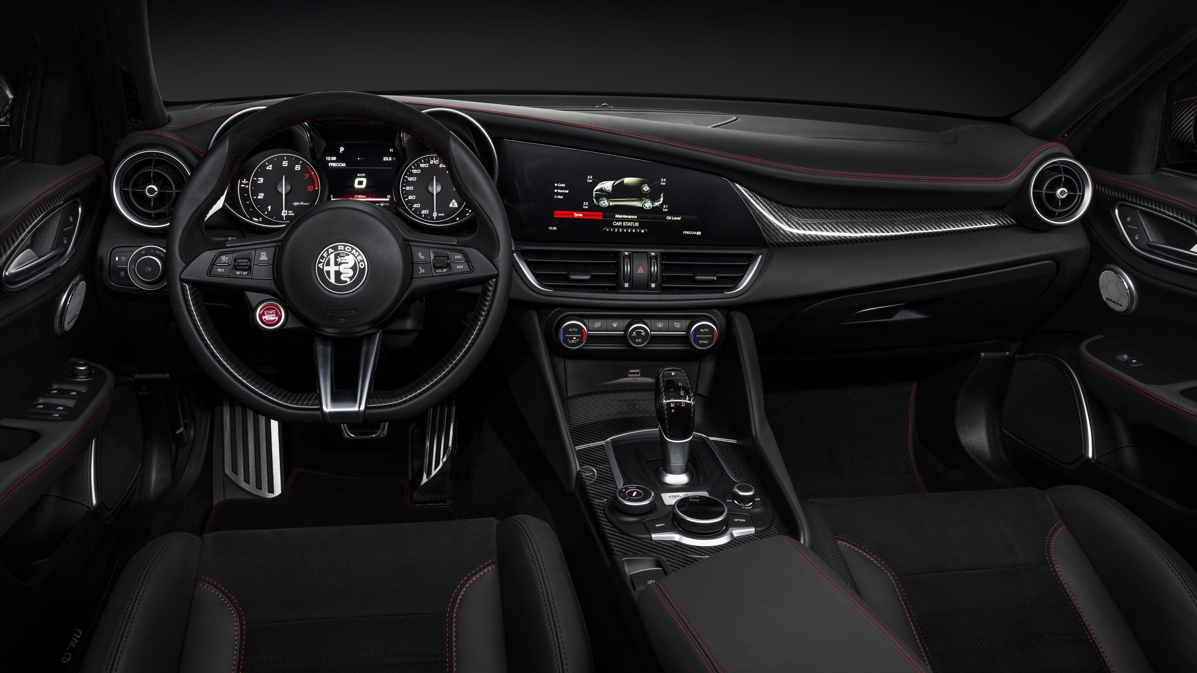 Hình nền 3840x2160 Alfa Romeo Giulia Quadrifoglio, Triển lãm ô tô Geneva 2019