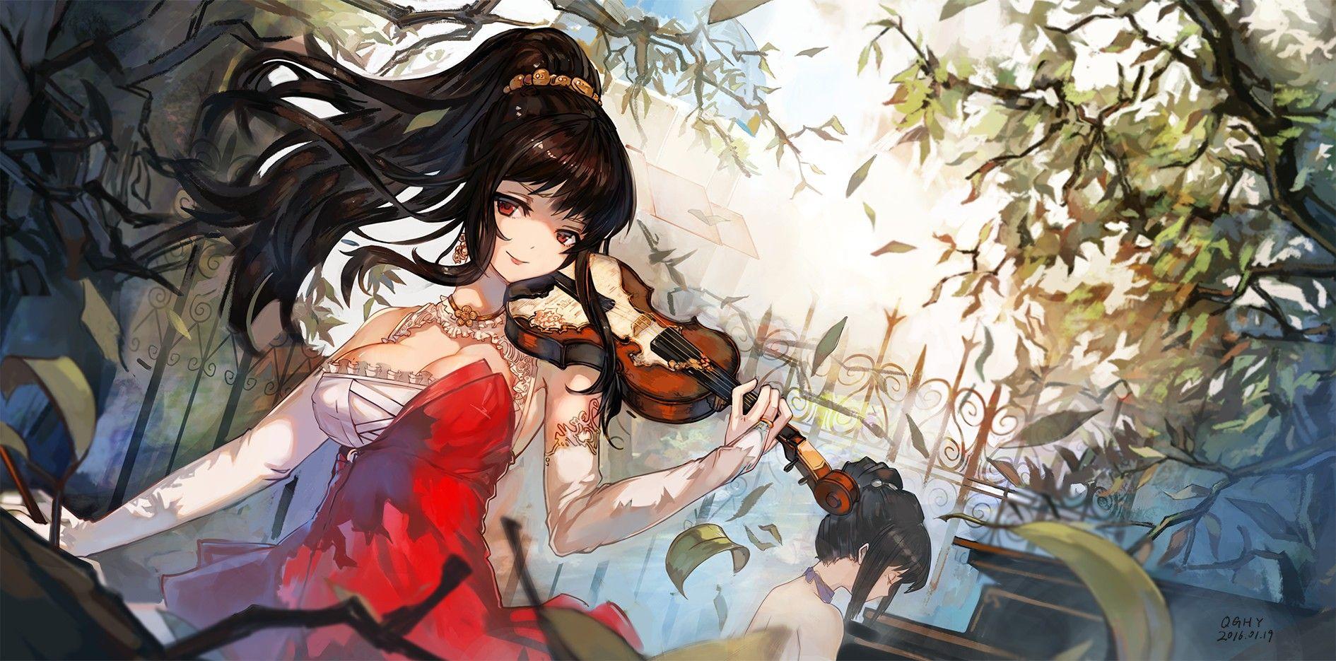1890x935 #anime, #original characters, #ponytail, #anime girls