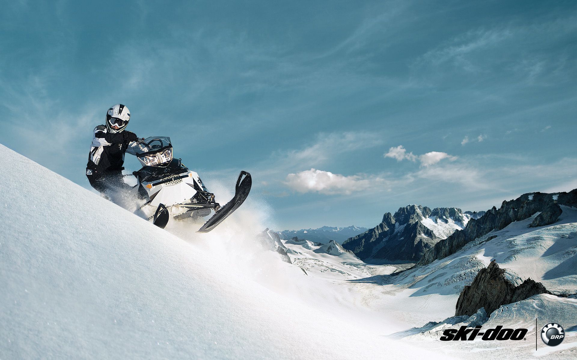 1920x1200 Wallpaper forest, snow, mountains, sport, snow, snowmobile, Sport, summit for mobile and desktop, section спорт, resolution 1920x1200