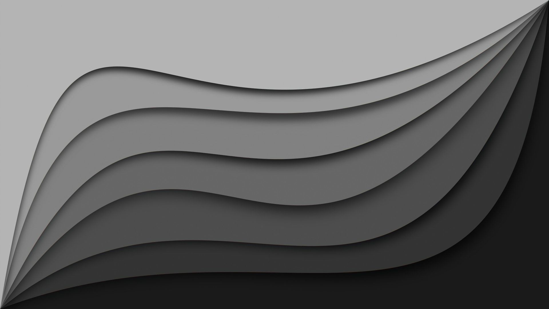 1920x1080 4K Artistic Grey Gradient Waves Wallpaper