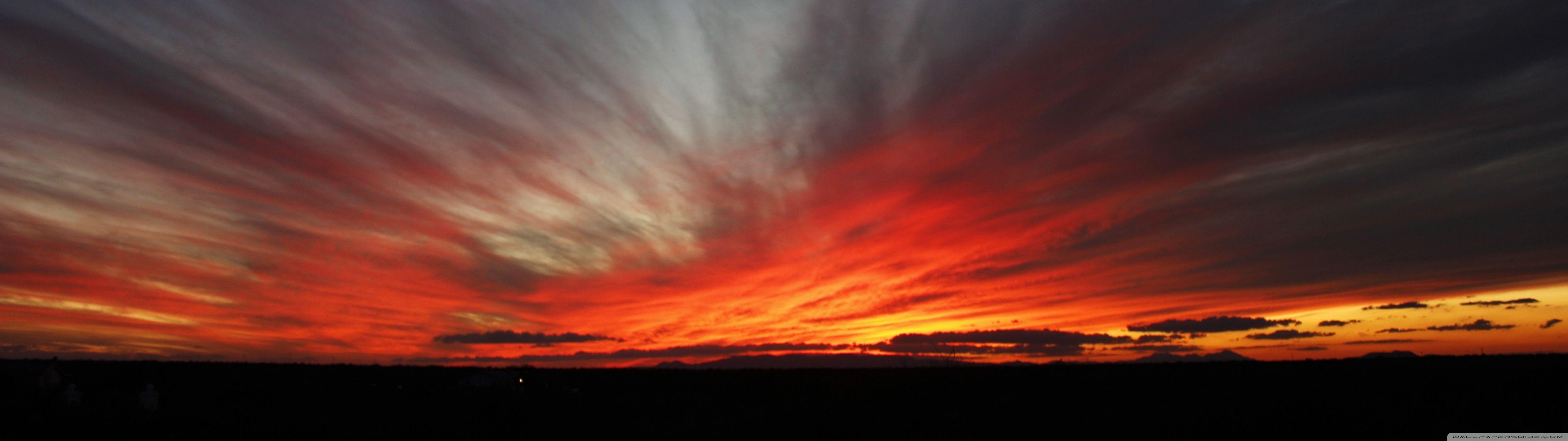 5120x1440 Wallpaper. Red sunset, Sunset, Panorama