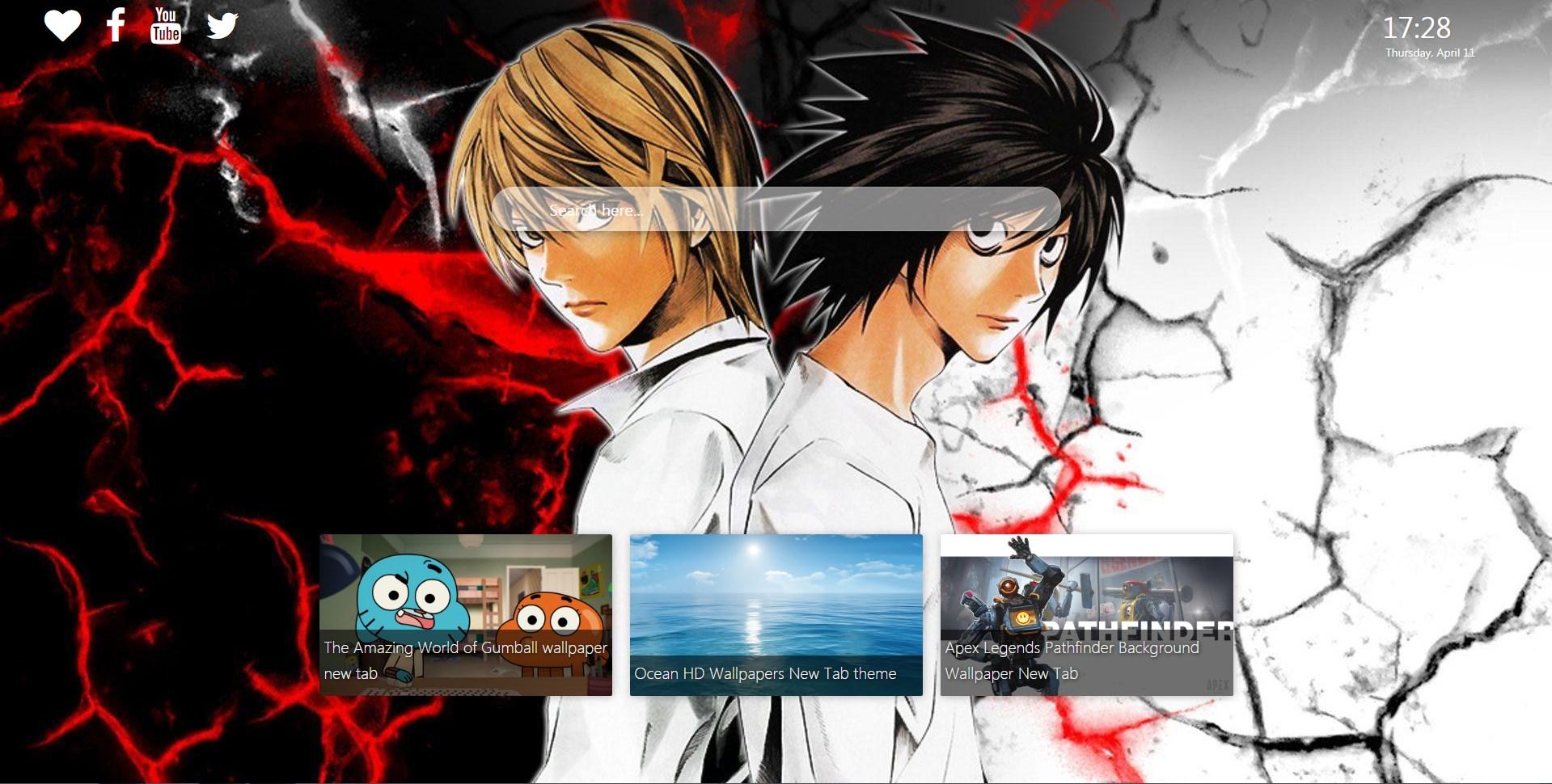 1919x970 Death Note Wallpaper Background New Tab