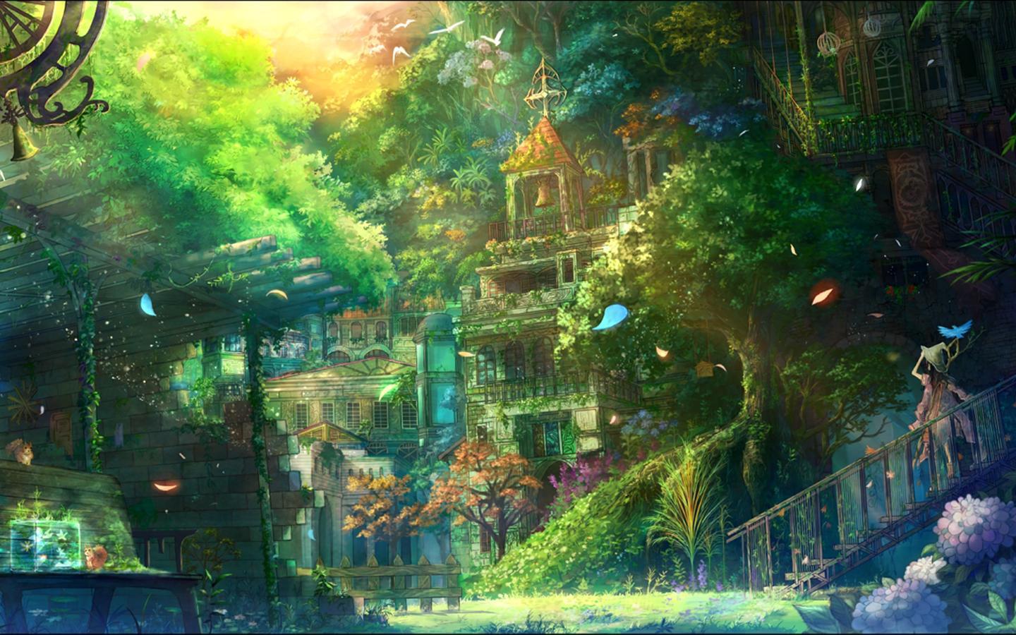 1440x900 Anime Forest Wallpaper Forest Village, Download Wallpaper