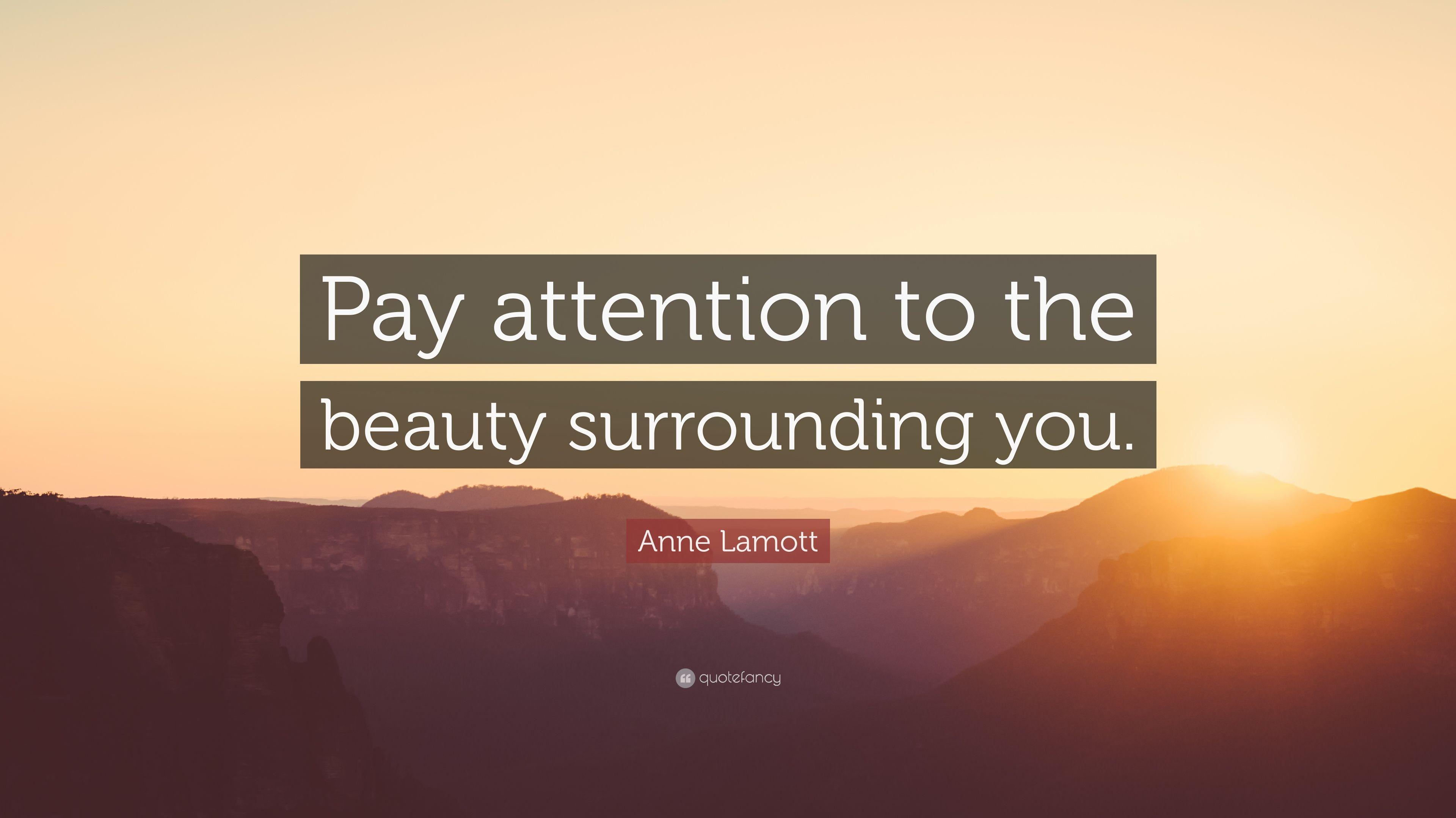 3840x2160 Anne Lamott Quote: “Pay attention to the beauty surrounding you