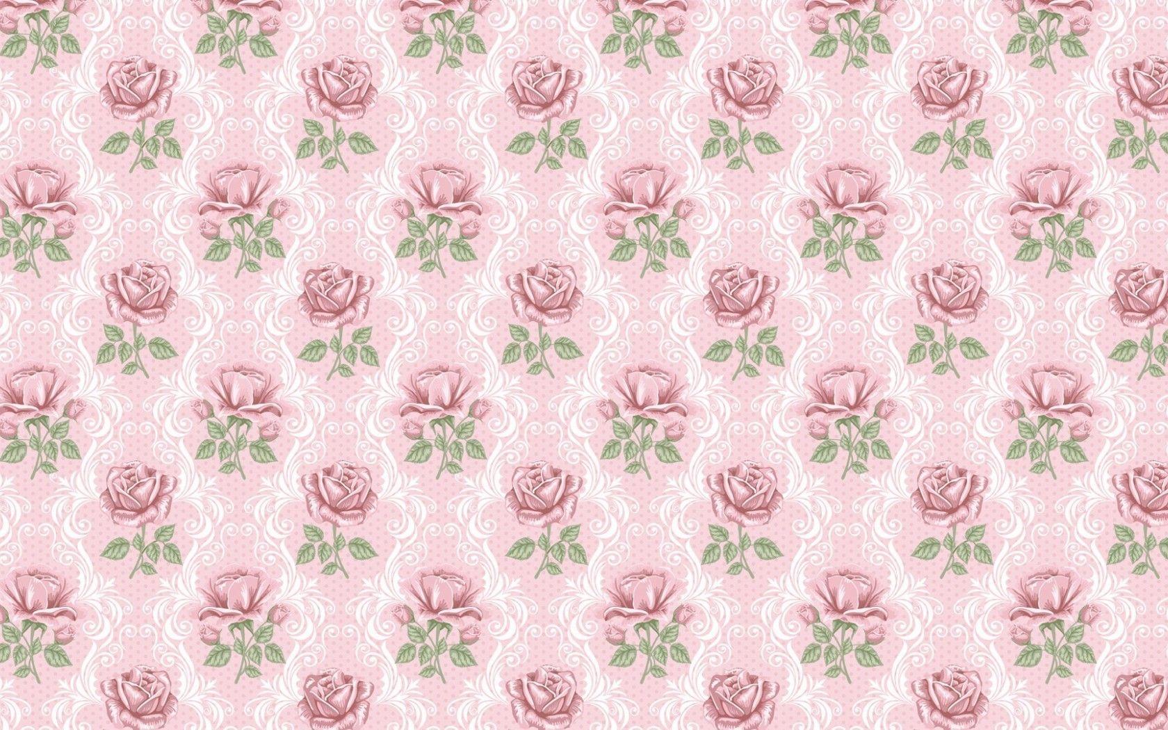 1680x1050 Delicate Pink Roses Pattern wallpaper. Delicate Pink Roses