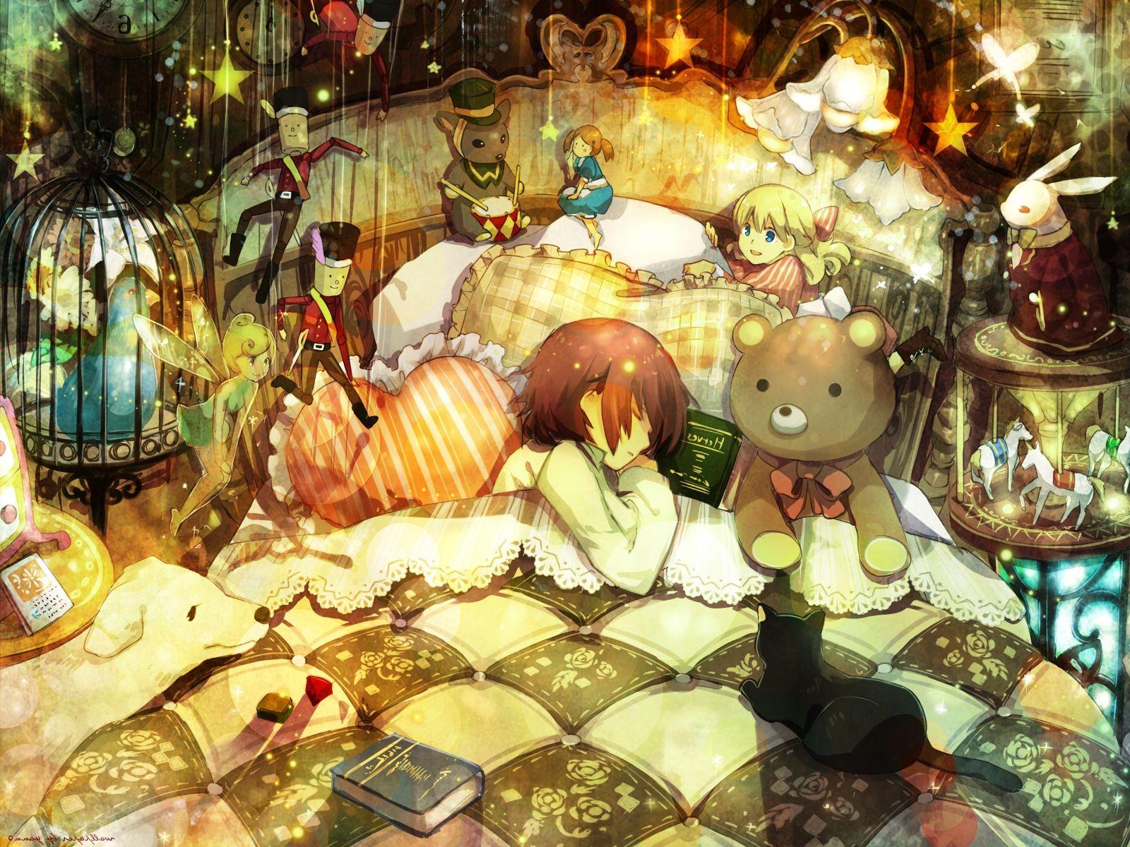 HD desktop wallpaper Anime Girl Sleeping download free picture 1069493