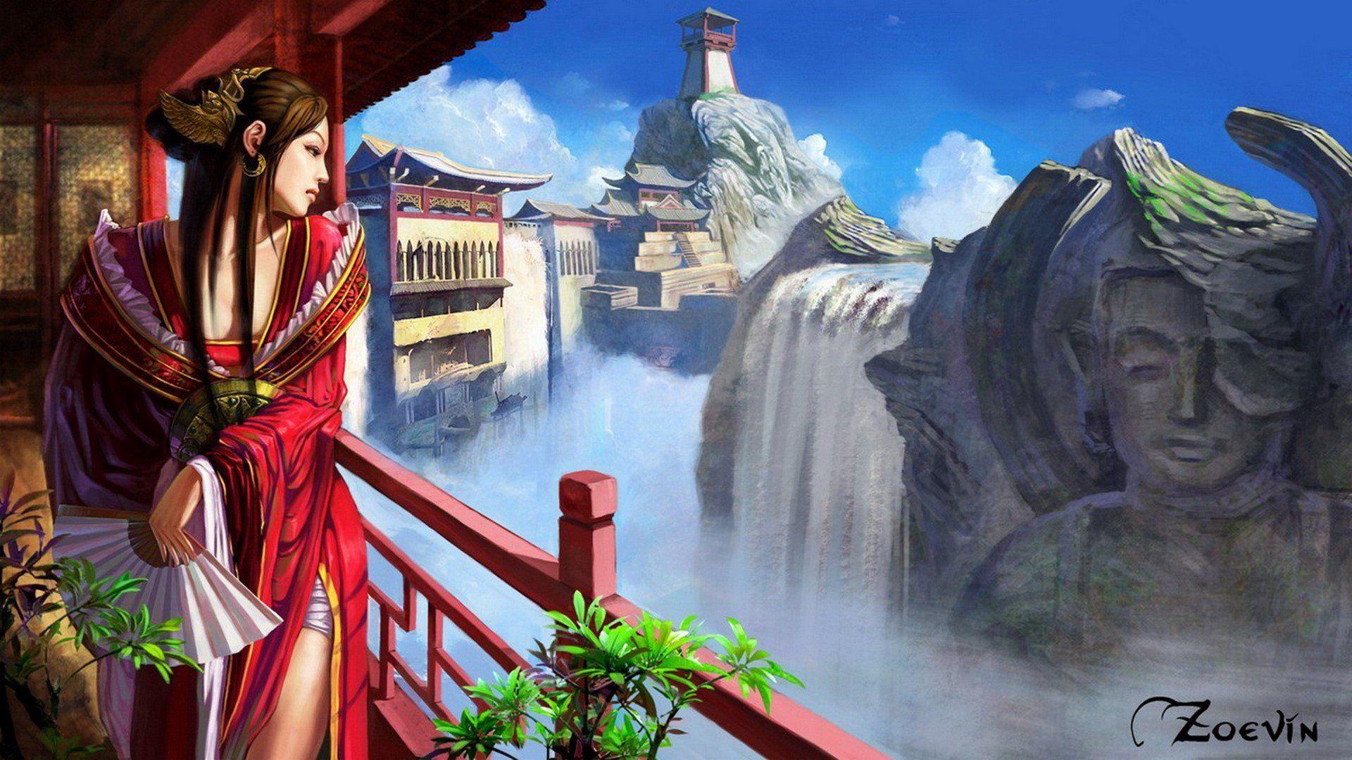 1920x1080 landscapes, Fantasy, Art, Digital, Art, Artwork, Anime, Anime