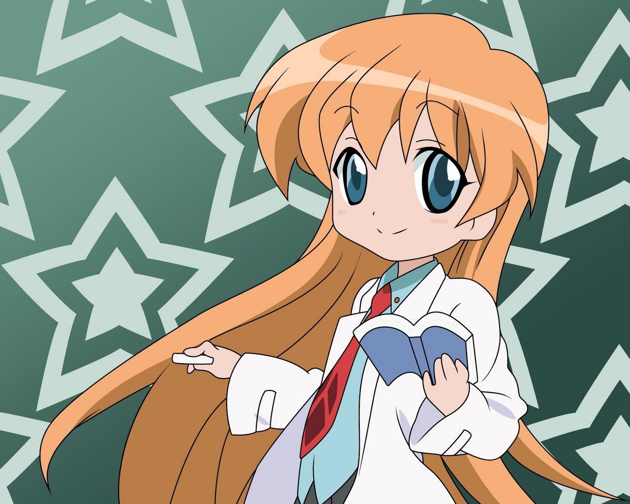 1280x1024 Download wallpaper 1280x1024 anime, girl, blonde, doctor, chalk