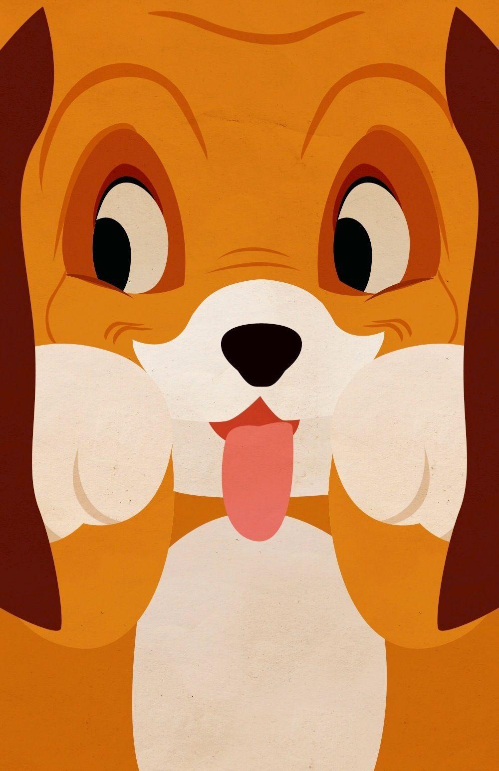 1000x1546 Fox & Hound iPhone wallpaper. Disney minimalist