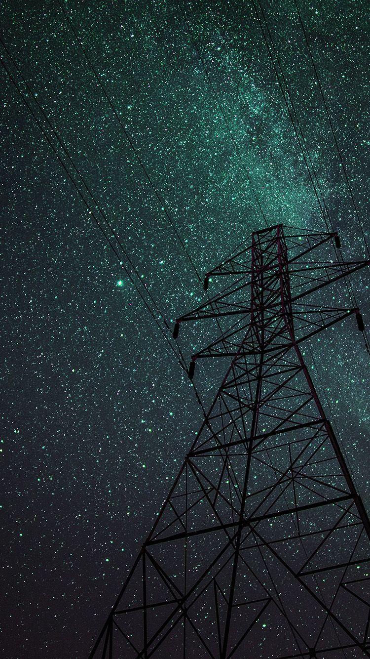 750x1334 Night Sky Green Star Space Galaxy Nature Hd Wallpaper