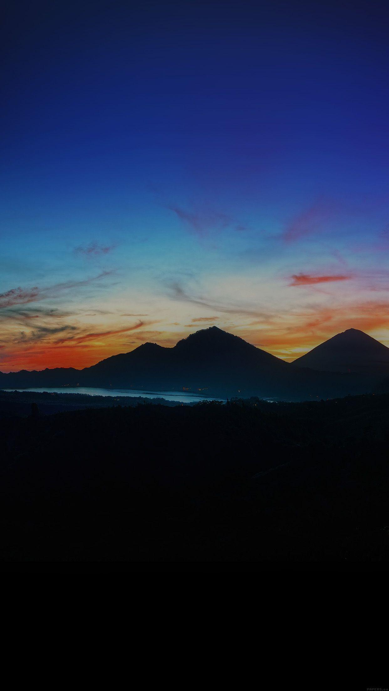 1242x2208 Mountain Sunrise Nature Best Sky Dark Wallpaper