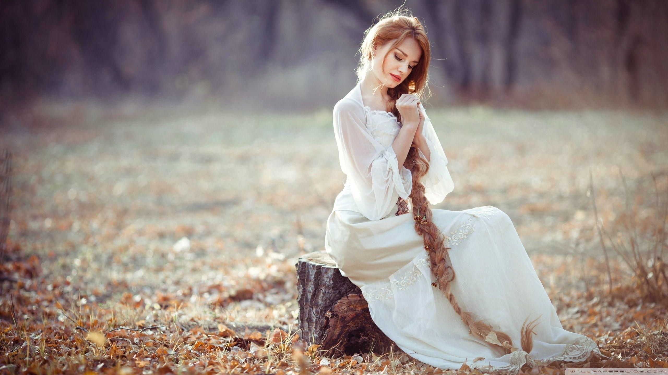 2560x1440 Girl with Long Hair Ultra HD Desktop Background Wallpaper for 4K
