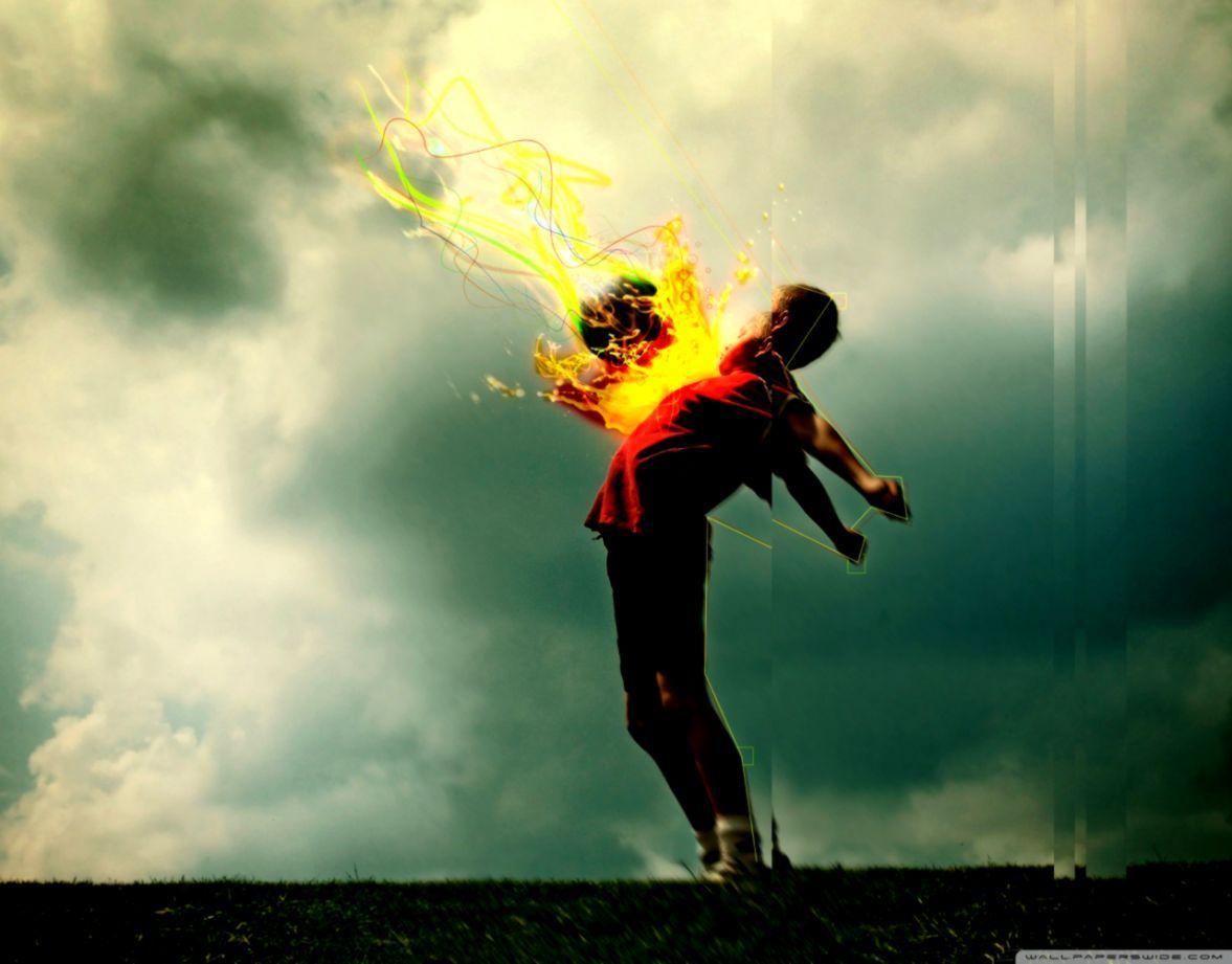 1177x921 Flaming Football ❤ 4k HD Desktop Wallpaper For 4k Ultra