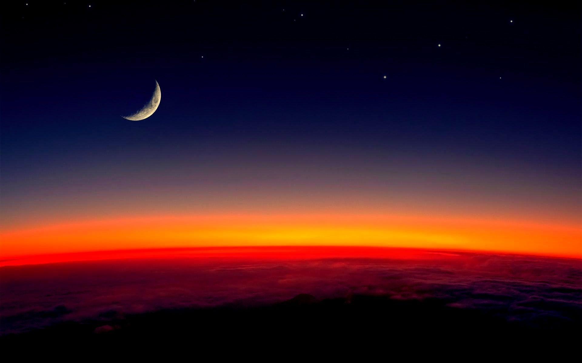 1920x1200 Amazing Half Moon Picture. HD Digital Universe Wallpaper