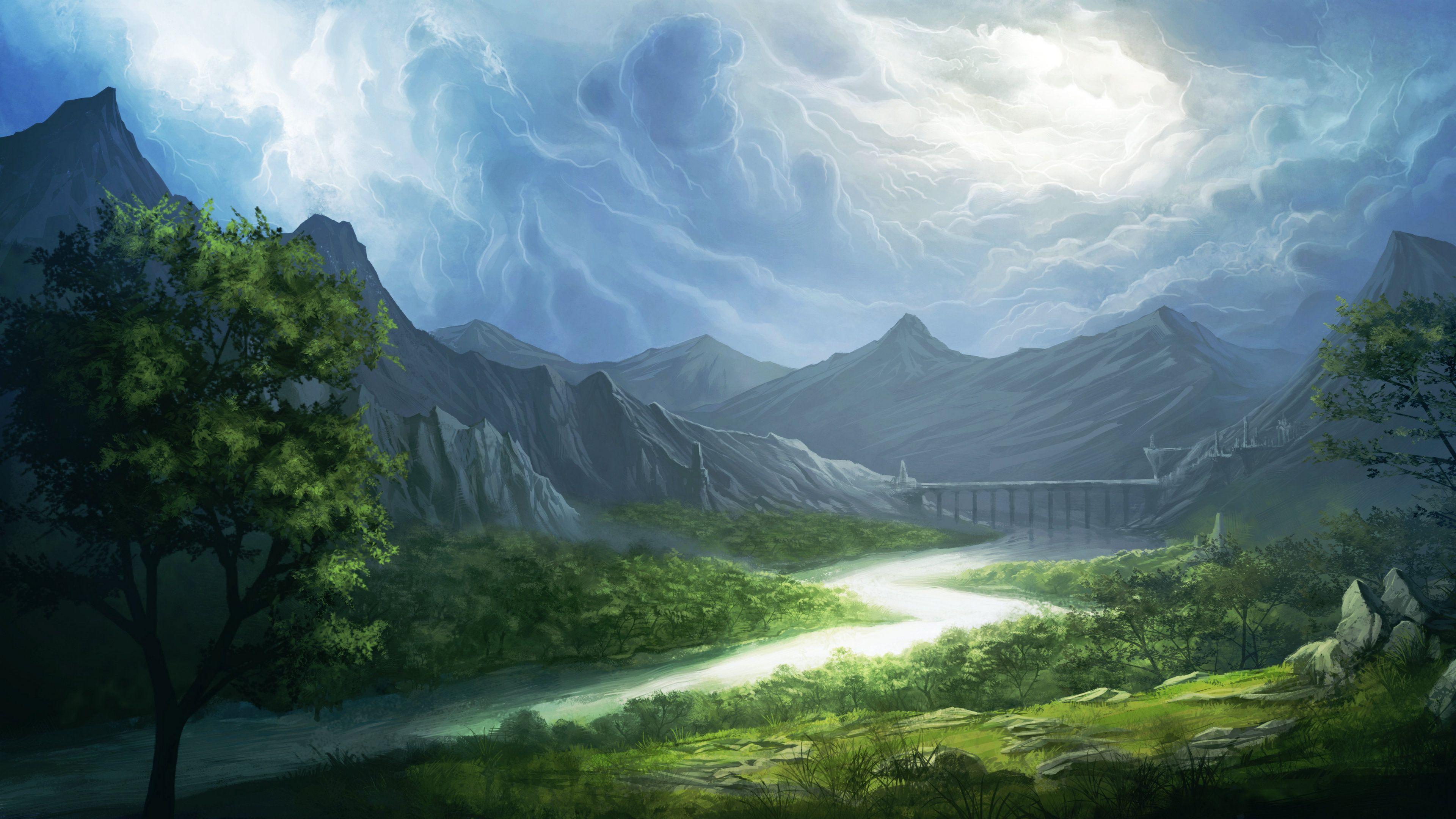 3840x2160 Landscape Computer Background. Steampunk