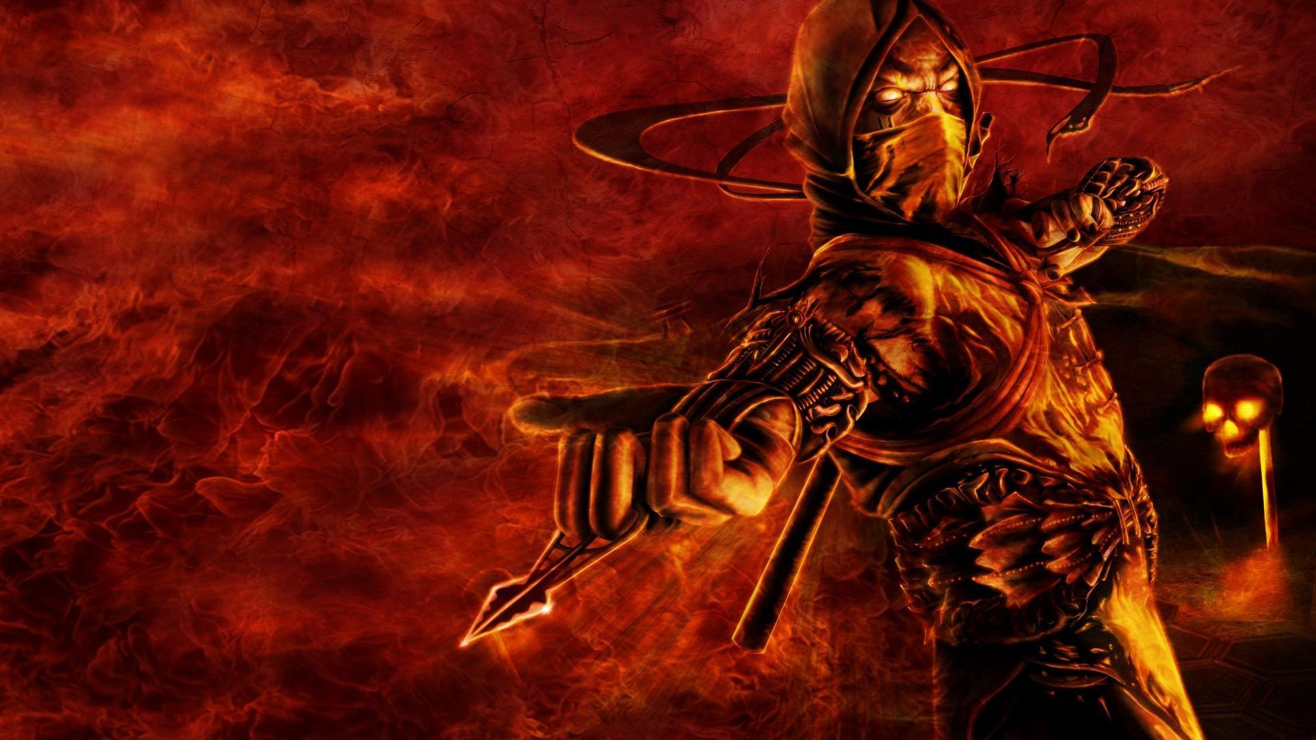 1920x1080 Video games mortal kombat scorpion (mortal kombat) wallpaper