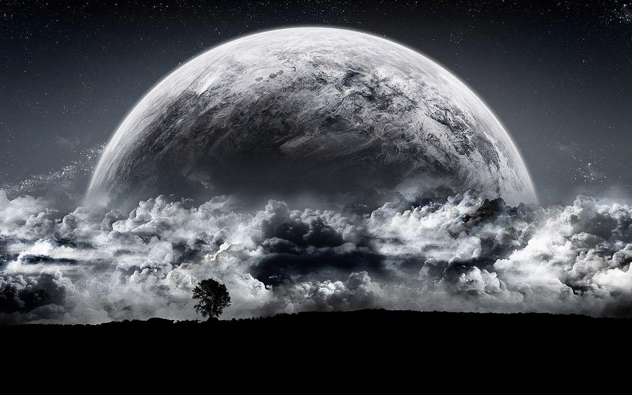 1280x800 HD Full Moon Wallpaper