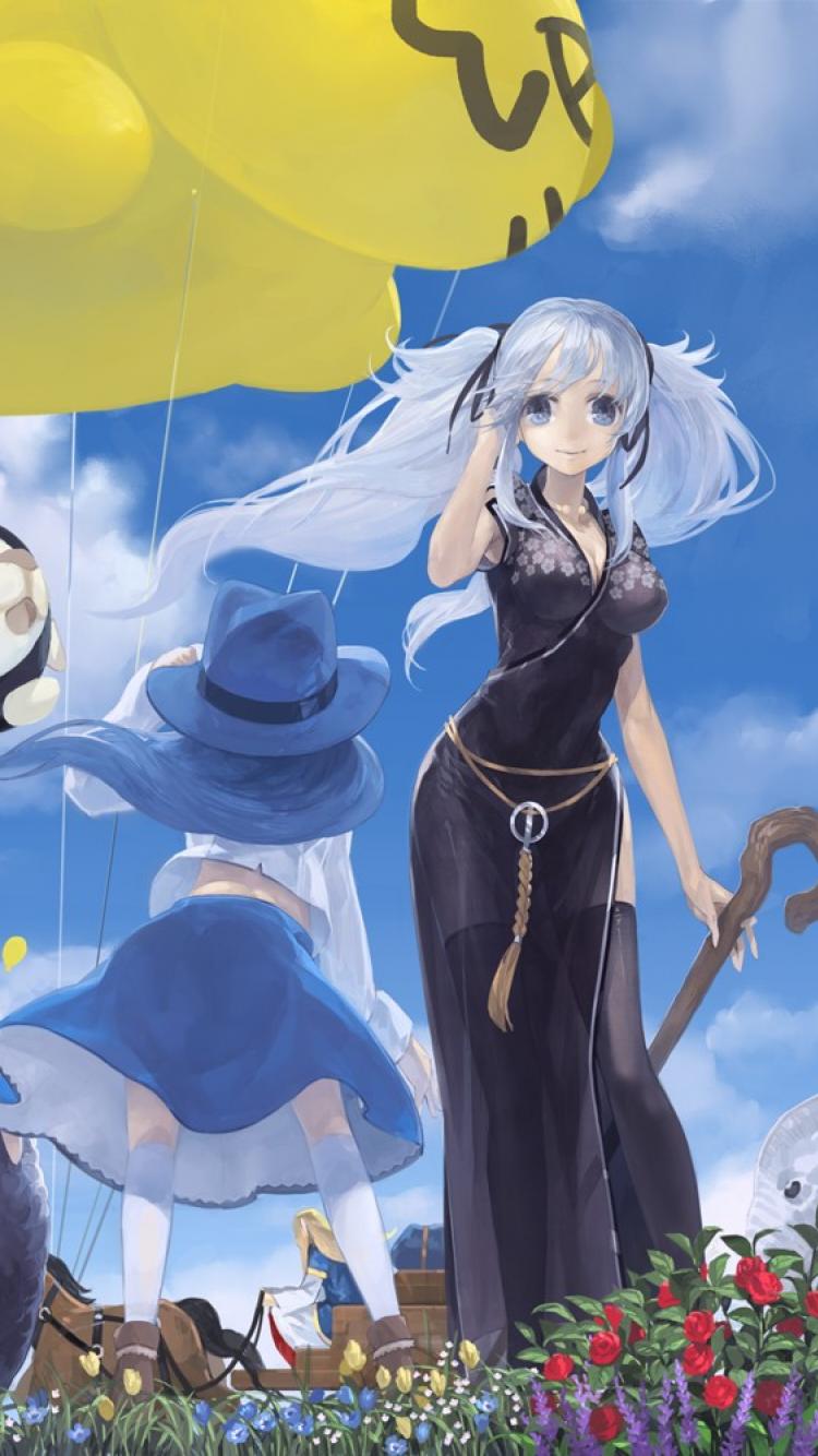 750x1334 Mabinogi elephants balloons china dress chinese clothes wallpaper
